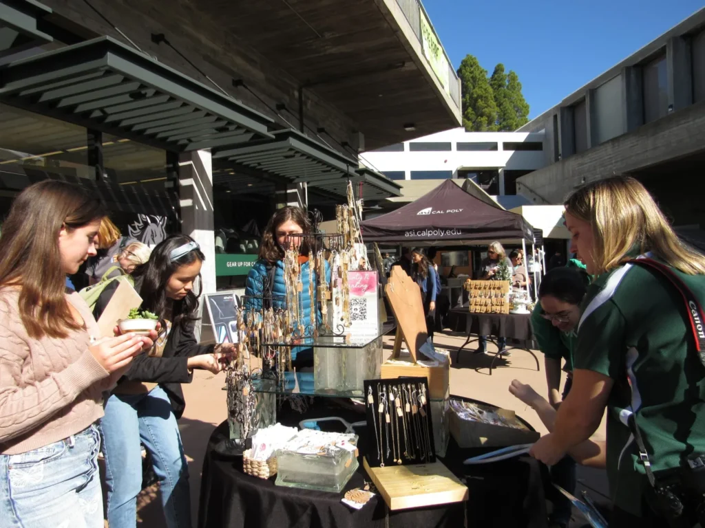 ASI Craft Sale attendees interact with vendors on Monday, Nov. 14, 2022. Credit: Leila Touati | Mustang News